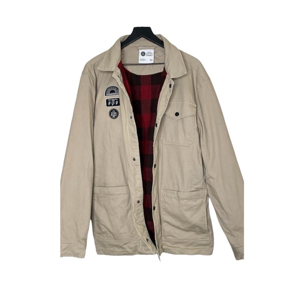 Bearded Goat Khaki Canvas Utility Jacket Flannel Lined Utility Outdoor Size M - Picture 12 of 12